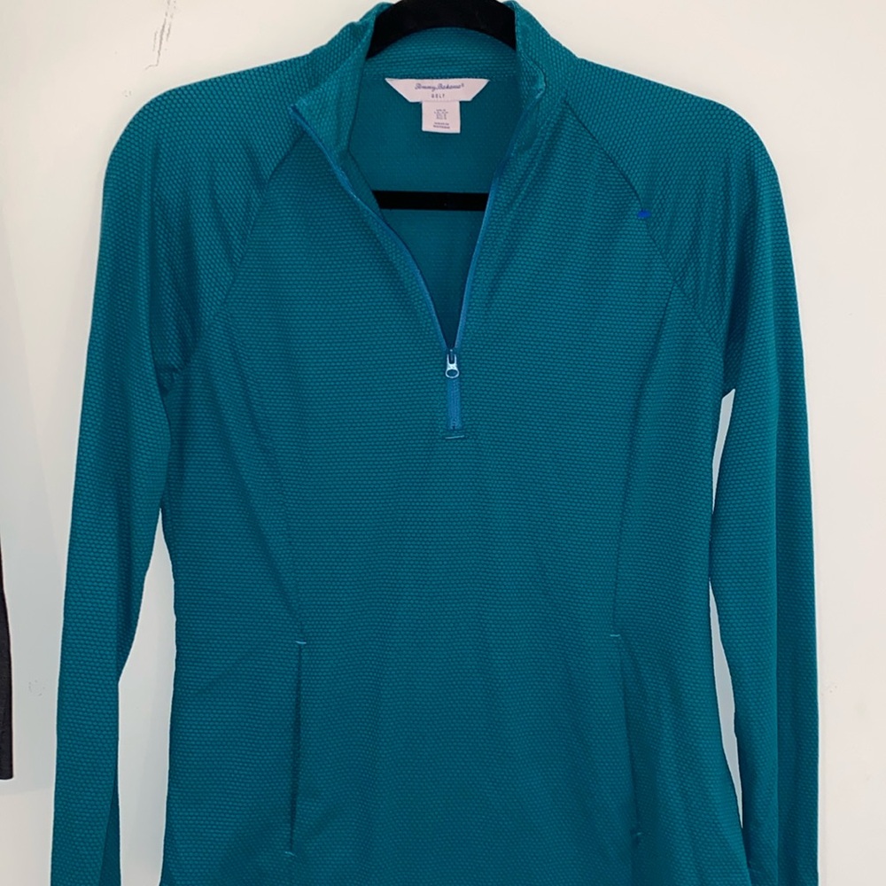 Tommy Bahama Golf women’s half zip deep green honeycomb Sz S